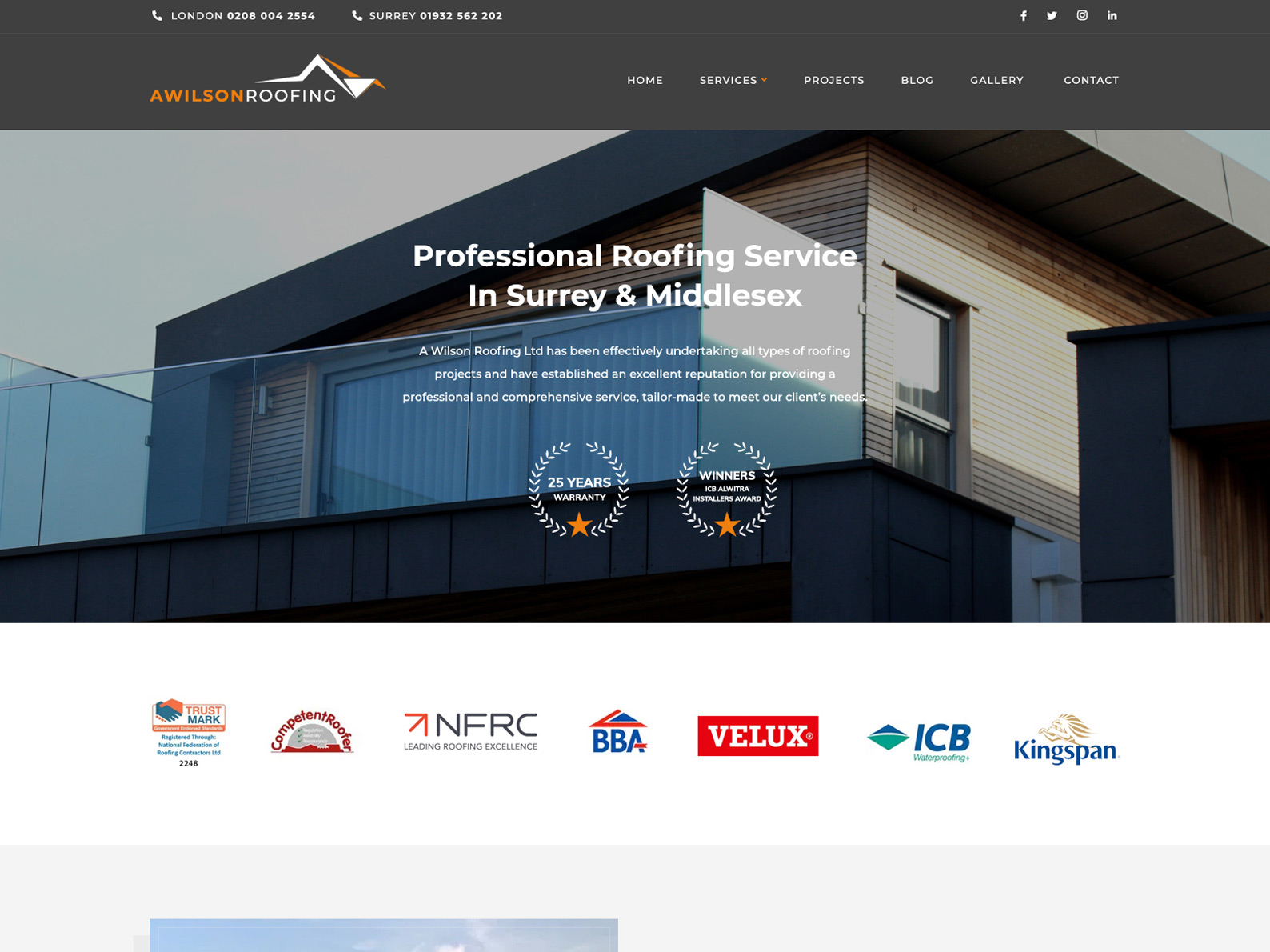 A Wilson Roofing Website